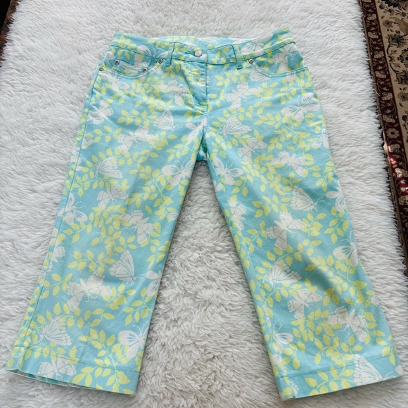 Lilly Pulitzer Butterflies/Leaves Print Cropped Pants size 4 - Picture 3 of 12